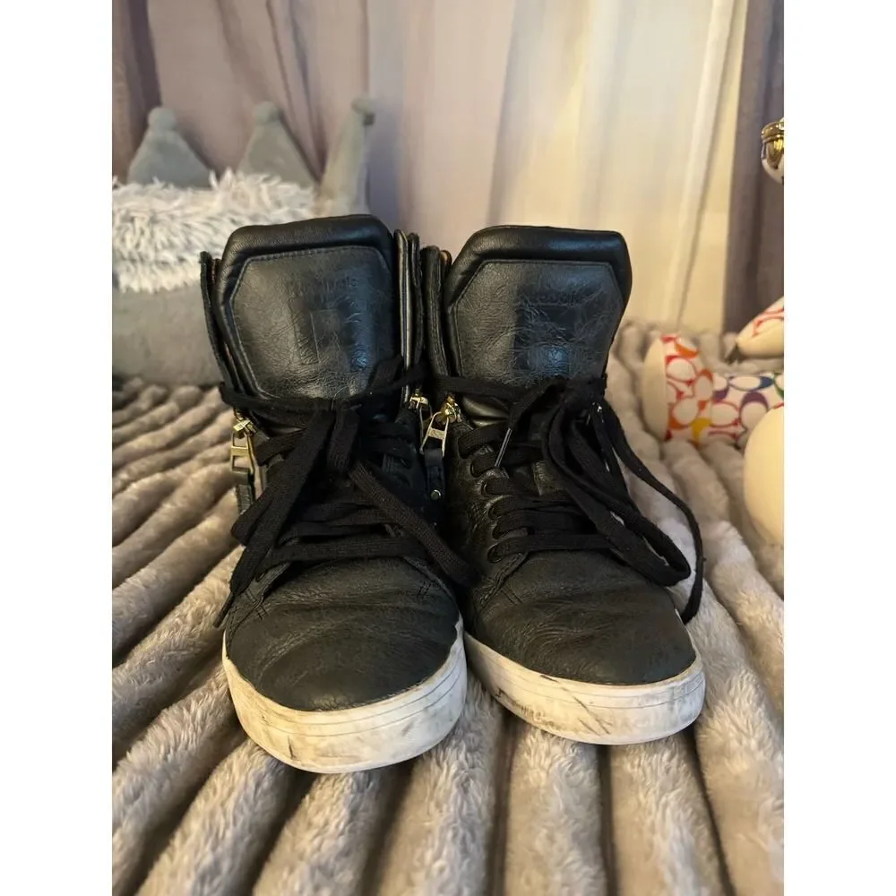 Reebok swizz beats time to show zip boot/sneaker black s 9
